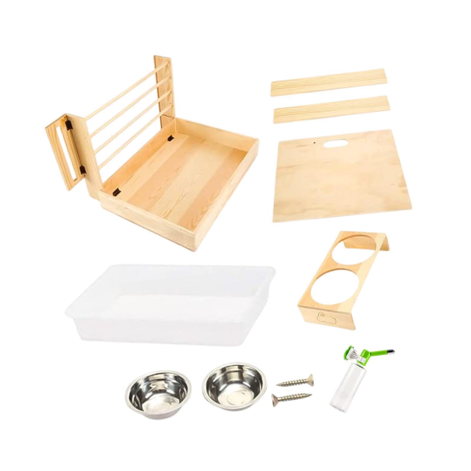 Mangeoire pour Lapins avec biberon, Bol et bac à litière : Un système Pratique pour Nourrir Vos Lapins Tout en Les divertissant. Râtelier à Foin