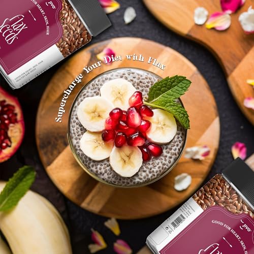 Image of Jivo Organic Flax Seeds | Raw Alsi Seeds for Smoothies, Cereals, Baking & More | Rich in Omega-3, Fiber, Protein & Essential Nutrients | 100% Natural, Vegan, Gluten-Free for Optimal Health - 800g