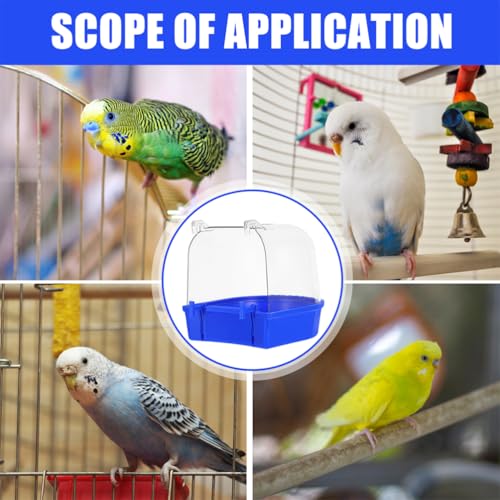 Toddmomy Parrot Bathing Basin Bath Bath Box Mini Bird Bath For Cage For Small Birds Canary Cockatiel