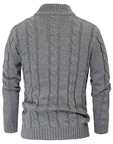 Pj Paul Jones Men's Heavy Weight Shawl Collar Button Placket Cardigan Sweaters Size L Grey #TOP2