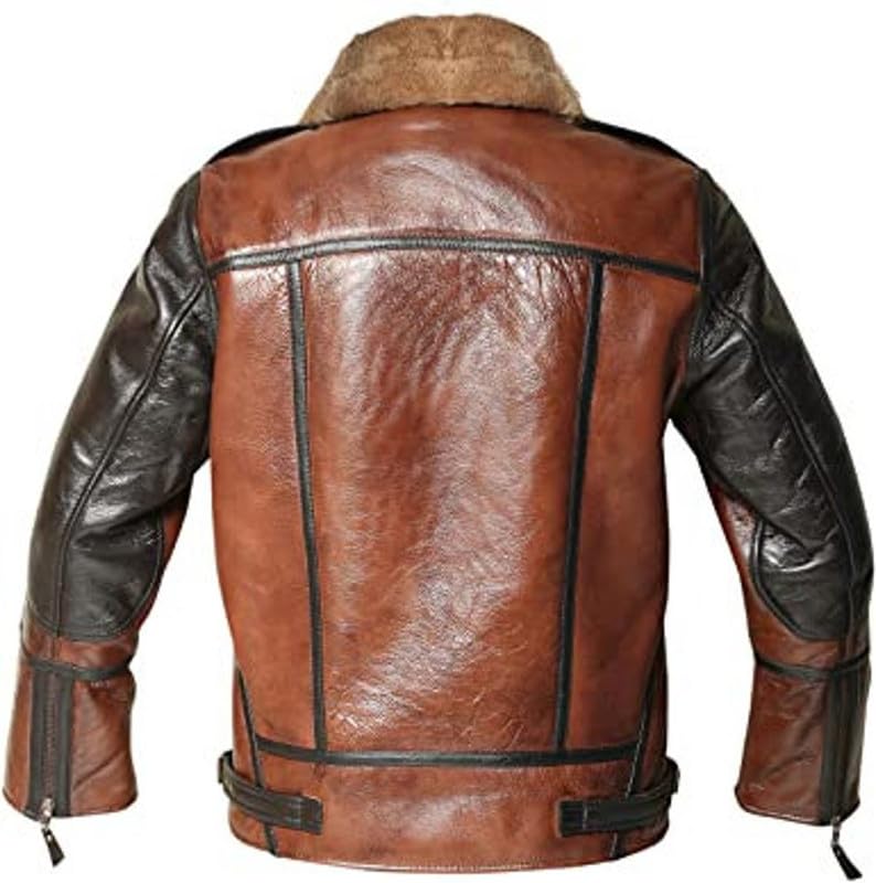 Image of B3 Bomber Real Leather Jacket- Real Shearling Flying Aviator Sheepskin Jacket For Men