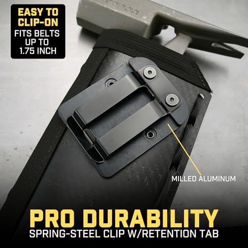 Jolly Roger | Clip-On Hammer and Tool Holster - Adjustable Tool Belt Holster Holds Hammers, Hatchet, or Mallet, Pliers, Square, Screwdriver, Flat Bar (Right Side) by Holstery - Image 5
