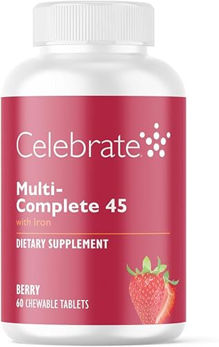 Celebrate Vitamins Multi-Complete Chewables, 45 mg de hierro, multivitamínico bariátrico diario para pacientes con gastrectomía de manga y cirugía