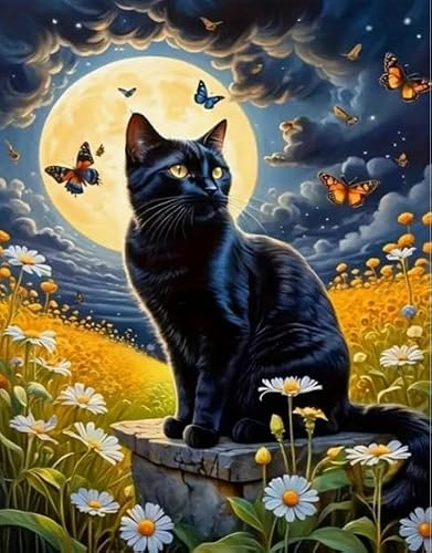 XFENDOUDOU 11CT Stamped Cross Stitch Kits for Adults Beginners DIY Pre-Printed Embroidery Needlework Kit 50x70cm cat with Home Wall Decor