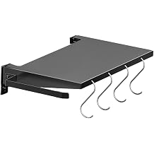 Foldable Griddle Side Shelf and Caddy for Blackstone 28" Griddle, Grill Accessories Space Saving for Blackstone with Paper Towel Holder, 4 Hooks and Storage Box Grill Parts