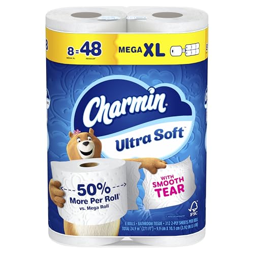Image of Charmin Ultra Soft Toilet Paper, 8 Mega XL Rolls = 48 Regular Rolls