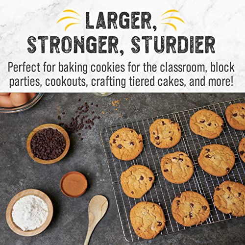 Checkered Chef Cooling Rack - Set Of 2 Stainless Steel, Oven Safe Grid Wire Cookie Cooling Racks For Baking & Cooking - 11 ¾" X 17" #TOP7