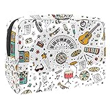 Tragbare Make-up-Tasche mit Reißverschluss, Reise-Kulturbeutel für Frauen, praktische Aufbewahrung, Kosmetiktasche, Musikinstrumente, Violine