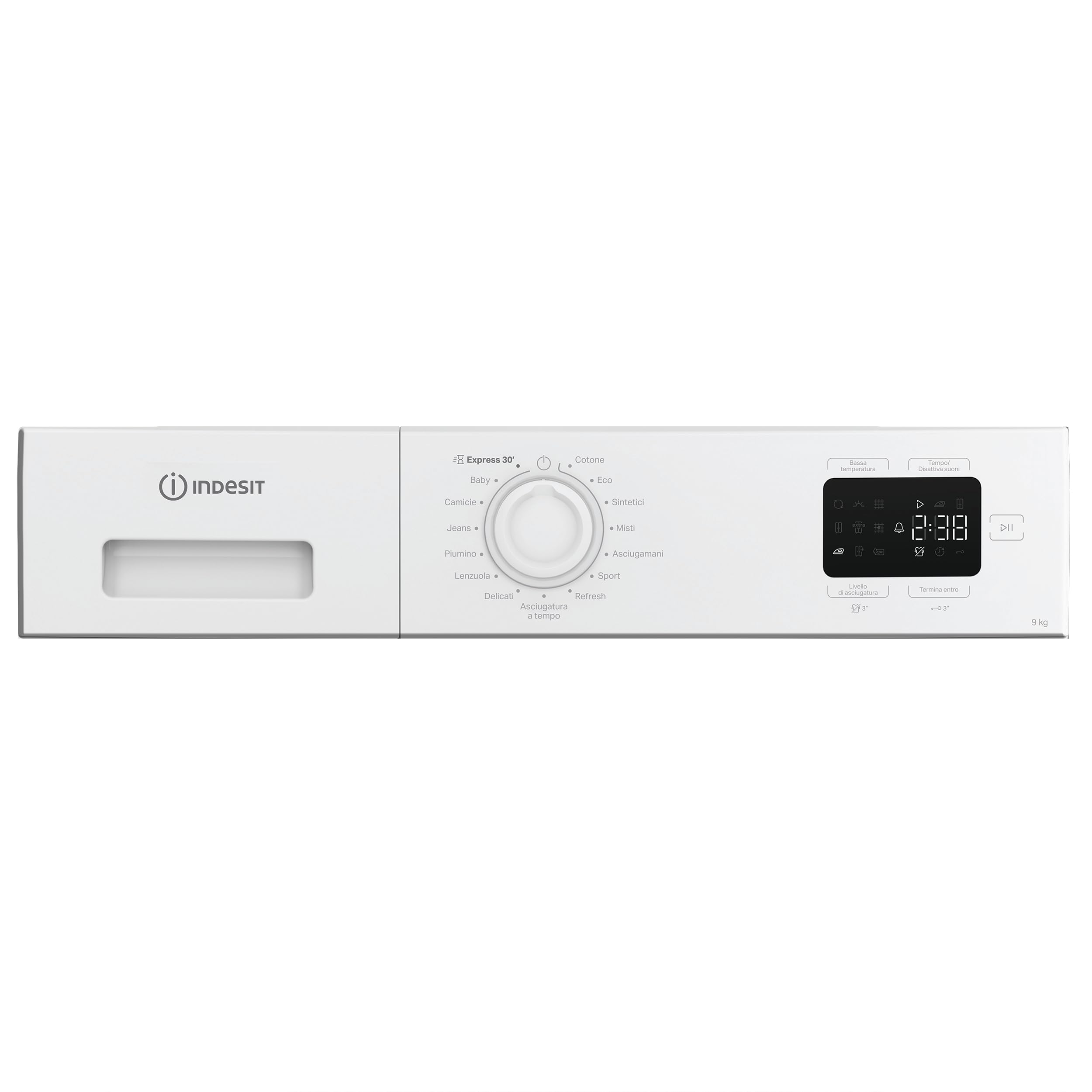 Indesit C YD 92D WW IT Sèche-linge 9 kg à pompe à chaleur, installation libre, classe E, filtre 2 en 1, cycle rapide, coton écologique, refresh. 84,6 x 59,8 x 60,7 cm