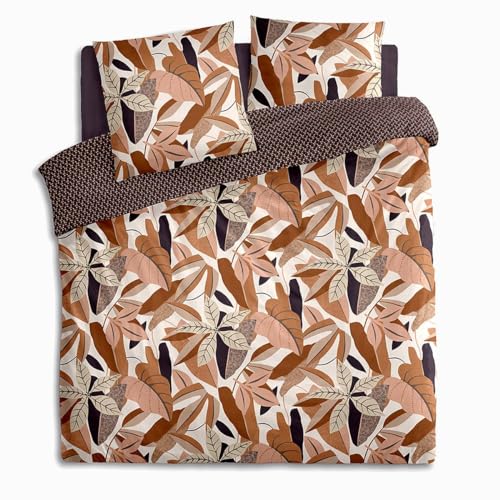 Atmosphera - Parure de lit imprimée Elba en Coton 240x220cm Rose Terracotta