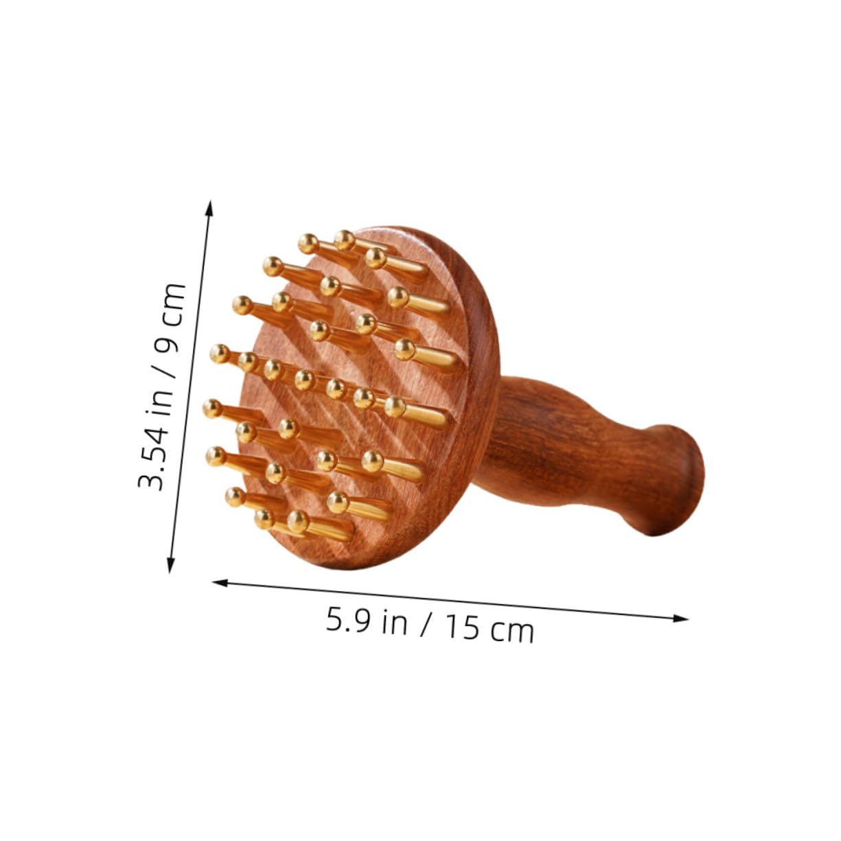 Sandelholz-massagebürste Mit Messingkopf Ergonomischer Ganzkörper-massagestab Für Gua Sha-körperpflege Rücken- Bauch- Oberschenkel Armentspannung Tragbar Für Zuhause Und