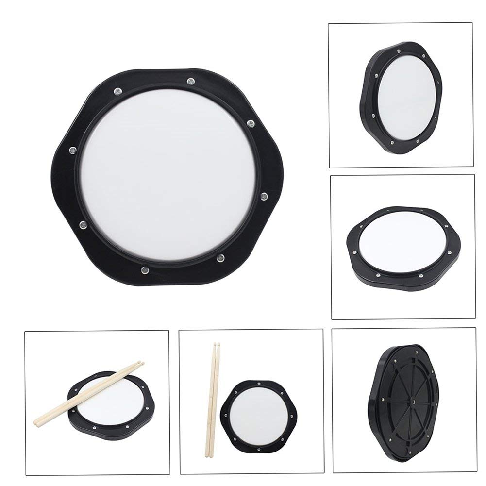 Almohadilla de Tambor Silenciosa, Ligera y Portátil de 1 Pulgadas para Entrenamiento de Percusión, Pad de Práctica de Plástico Negro para Bateristas, Estudiantes y Hogar