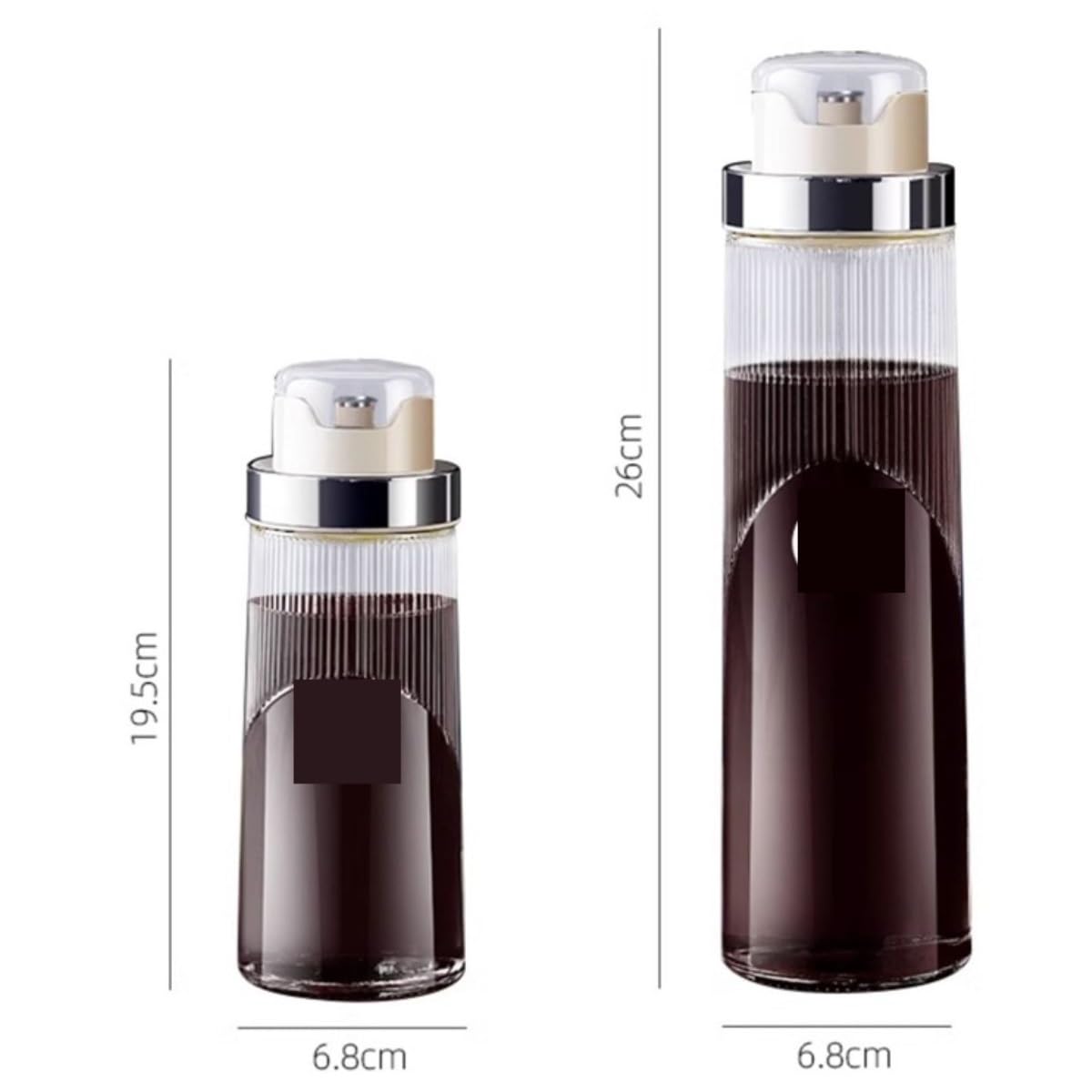 Dispenser per Salsa di Soia Bottiglia Di Condimento For Salsa Di Soia E Aceto Bottiglia Di Olio Di Sesamo For Uso Domestico Piccola Pentola For Olio Set Da 3 Pezzi Contenitore Dell'olio(Gold,26cm)