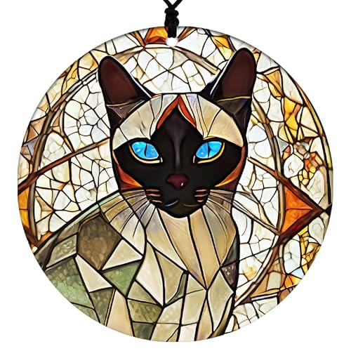 Siamese Cat Christmas Ornament - Hanging Home Decor Featuring Faux