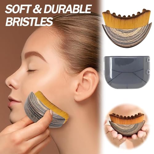 Image of 3PCS Lymphatic Contour Face Brush, Face Brush, Facial Brush, Body Brush Lymphatic Drainage, Bath Brush Natural Thick Bristles Exfoliates Dead Skin, Detoxifies, Improves Blood Circulation - Spa-Grade Dual Use Dry /Wet Brush