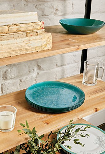 Luminarc L8282 Set Of 6 Large Plates 26 Cm Bach Flower Design Green #TOP2