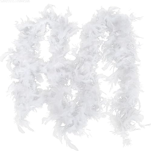 Guirnalda blanca para árbol de Navidad, 6.6 ft, tiras de cinta de piel blanca para árbol de Navidad, decoración de vacaciones, interior o exterior