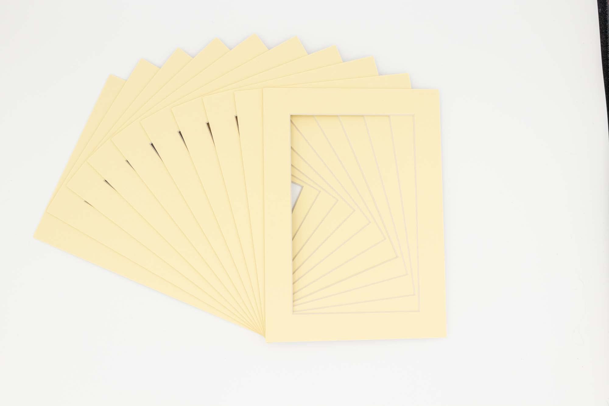 CountryArtHouse Soft Yellow Acid Free 24x36 Picture Frame Mats with White Core Bevel Cut for 20x30 Pictures - Fits 24x36 Frame - Pack of 100 Mats - with Bags & Backings