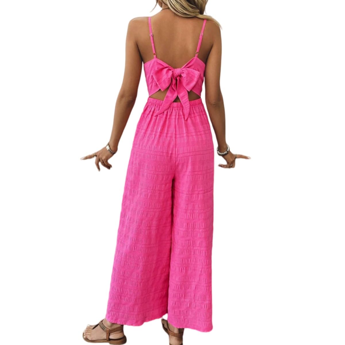 Salopette Donna Estiva,Tuta Intera Da Donna Estiva, Elegante E Casual, Senza Schienale, Con Spalline E Pantaloni Larghi.