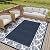 HUGEAR Outdoor Plastic Straw Rug, Waterproof Mat, Washable Large Floor Mat and Rug for Outdoors, RV, Beach, Patio, Camping, Backyard, Deck, Picnic,Indoor Outside (8x10ft,Olive-Leaf/Dark Blue&White)