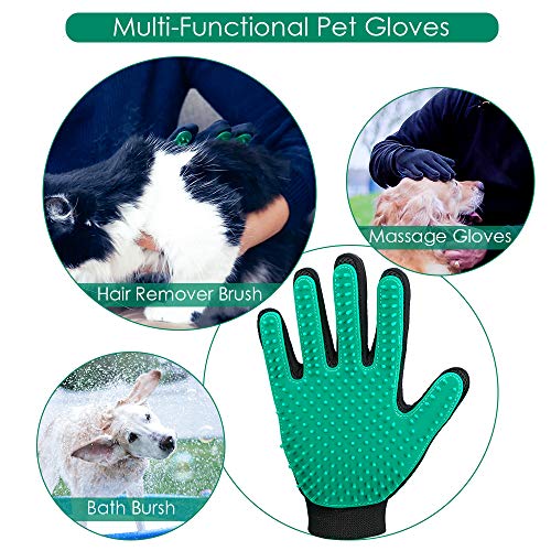 image for DELOMO Pet Hair Remover Gloves, 255 Tips, Deshedding Glove for Dog and