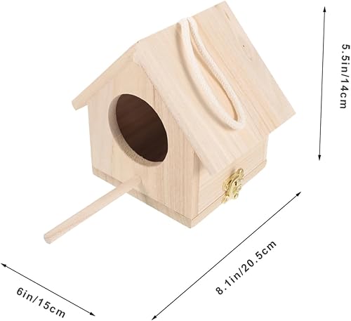 Miniatura 9 de Balacoo Caja de pájaro Terrario Periquito Suministro de nido de pájaro Caja de cría de periquitos colgante Caja de anidación de periquitos al aire