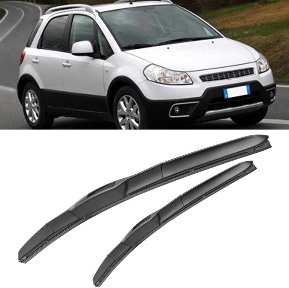 RESKIU Car Front Windshield Wiper Blade Set Replacement for FIAT Sedici 2006-2013, All Season Windscreen Wipers Quiet Easy Installation