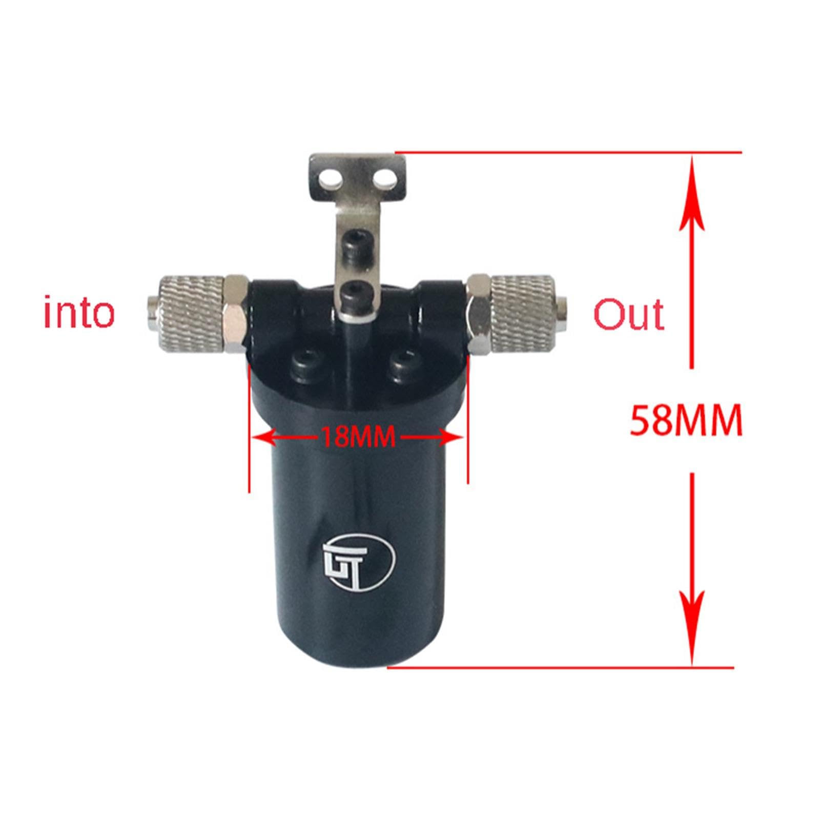 F Fityle Mini Filtro de Aceite hidráulico de aleación de Aluminio 1/14, Accesorios de reparación, Piezas de Coche RC, Accesorio de Rendimiento y fácil, Negro