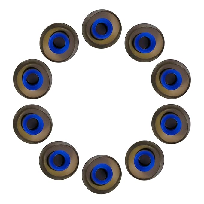 Soft Silicone Rubber Earbuds Tips - Black and Blue Color - Pack of 10 Units in 1 Packet - Earphone Buds Rubber - Suitable for All Earphones with Sound isolating Design