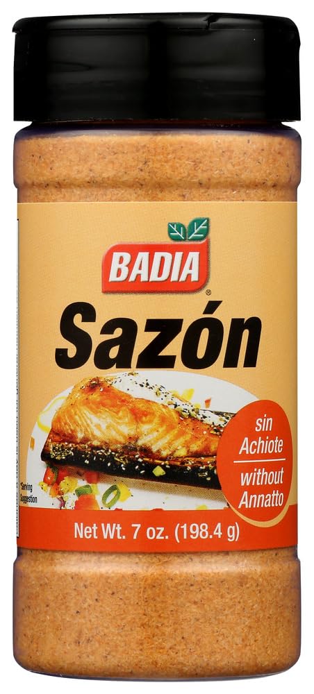 Badia Sazon without Annatto (Achiote), 7 oz – Savory Seasoning Blend for Latin-Inspired Flavors