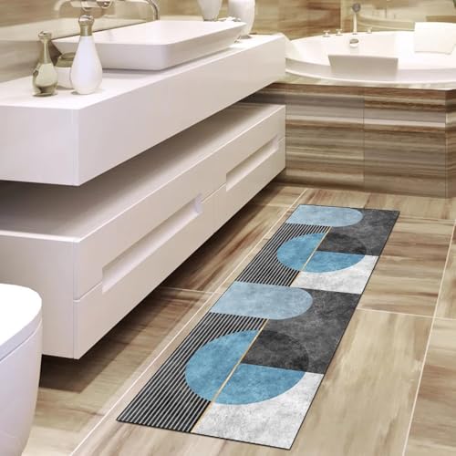 Alfombra de pasillo antideslizante lavable moderna para cocina dormitorio 90x160 4