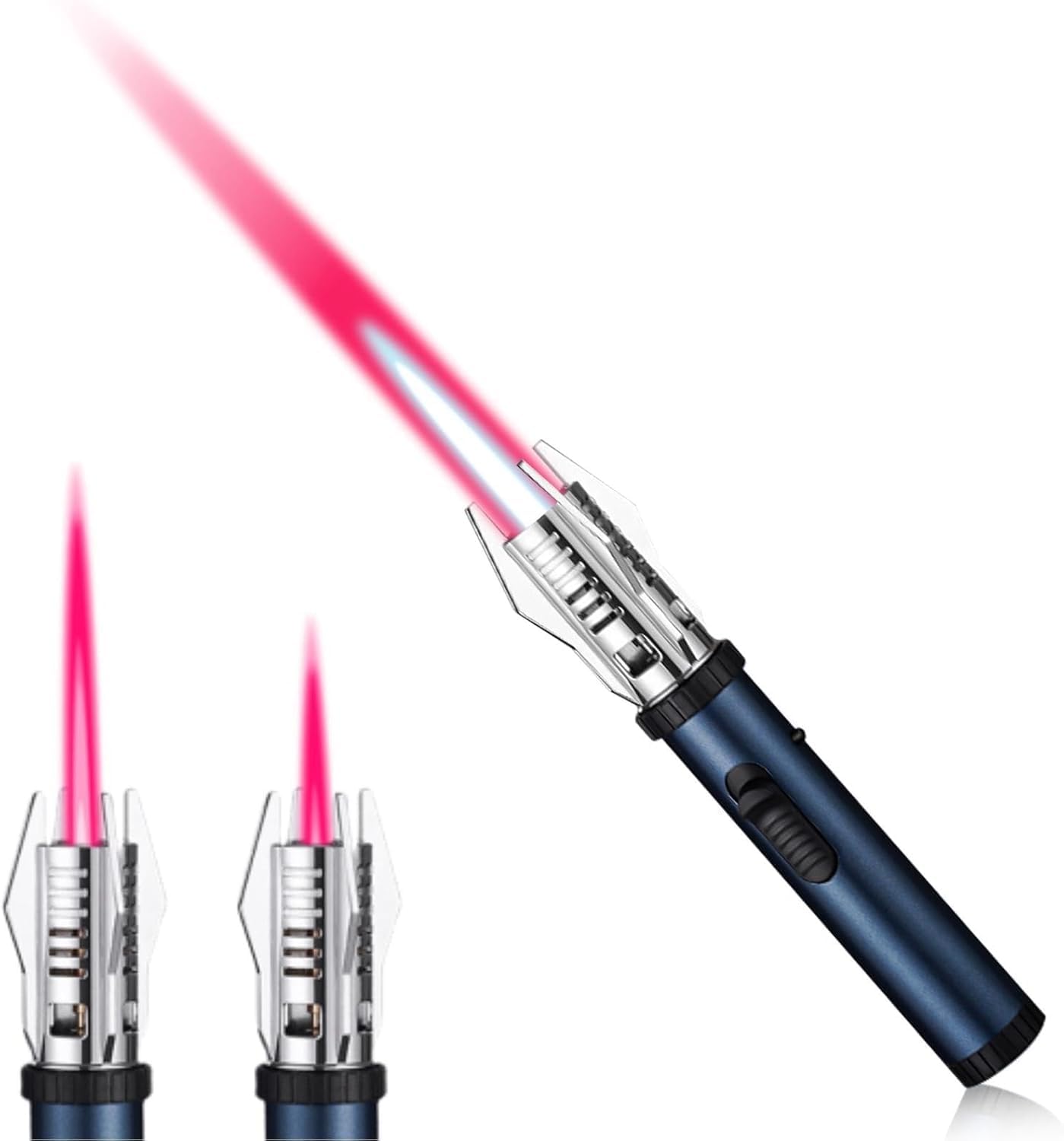 REMICH Torch Lighter– Red/Blue Flame Adjustable with Safety Lock– Bright Fire Lighter – Adjustable Butane Gas Lightsaber for Cigars, Cigarettes, Camping, Outdoor – Refillable Kitchen Cooking Torch-picture-10
