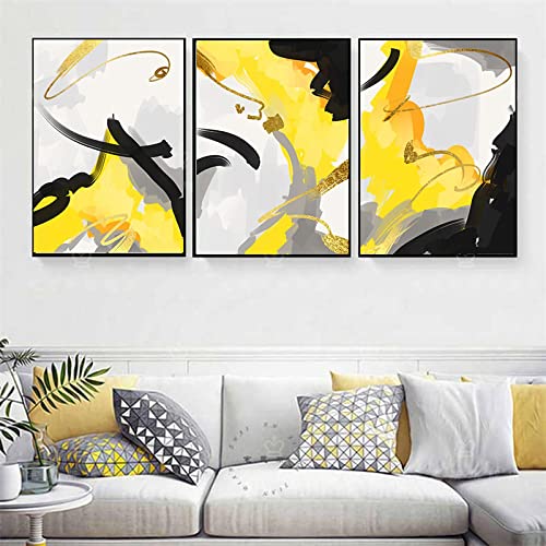Peinture affiche art contemporain : impression sur toile haute définition triptyque