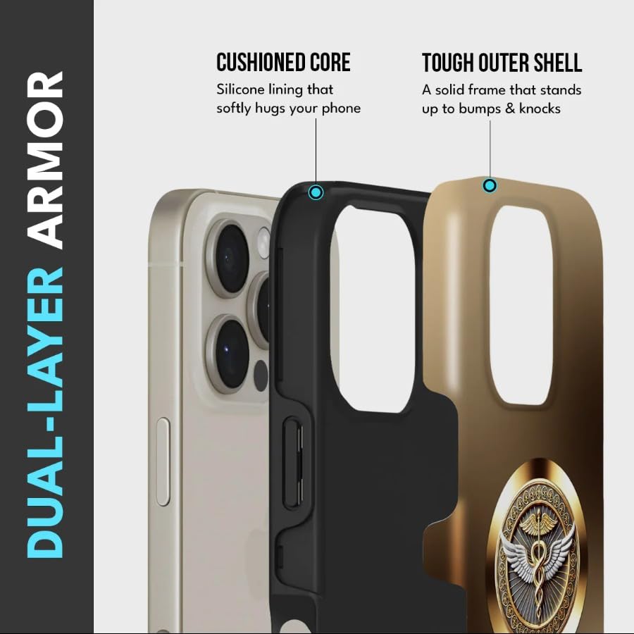 Image of MILLION CASES Back Cover Case for iPhone 15 Pro Scratch Resistant Anti-Slip Polycarbonate Shockproof Protective Durable Oracle Divine Crystal Case for Men & Boys