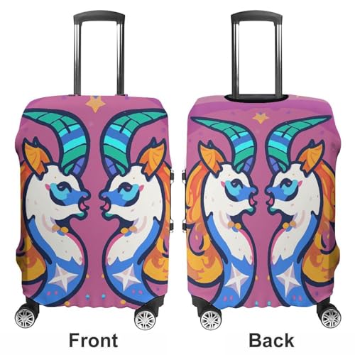 Elastic Luggage Cover Protector Gemini Washable Suitcase Sleeve Durable Travel Suitcase Case Cover with Zipper Openings Fits 19-32 Inch Luggage (M)3