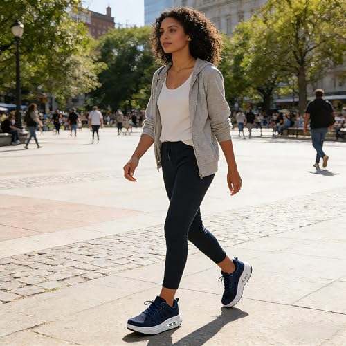 Image of RUIDENG Platform Sneakers for Women Air Cushion | Walking Shoes Women Comfortable All Day | Thick Rocker Bottom