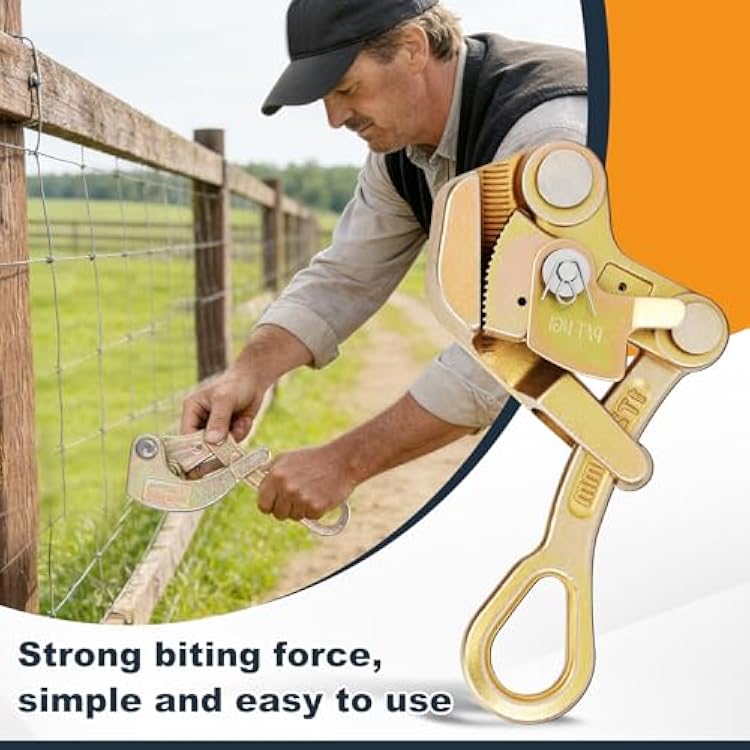 1T Cable Puller Clamp, 0.5/1/2/3T Steel Wire Rope Puller Clamp, Multifunctional Pulling and Tightening Tool for High-Altitude wires (2.5-16mm/1/10 -4/5), 2204Lbs wire Drawing Tool Cable Clamp