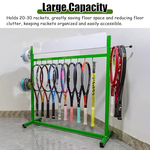 Soporte para raquetas con gancho para colgar, estante de almacenamiento que ahorra espacio para equipos de tenis y deportes, ideal para tiendas minoristas y áreas de entrenamiento