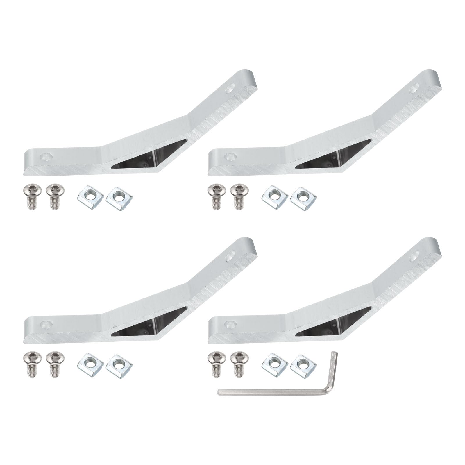 PATIKIL 135 Grad Eckwinkel 4-tlg - Aluminium Verbindungsstücke Für 2020 Profile Schwarz