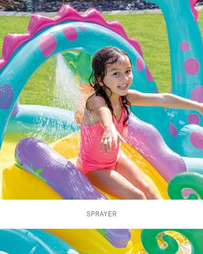 Image of Family playcenter for Kids to Fun and Enjoyment in Backyard, Having Inflatable Toys and Games with Multiple Designs (Dinoland playcenter + HT-196 Electric Pump)