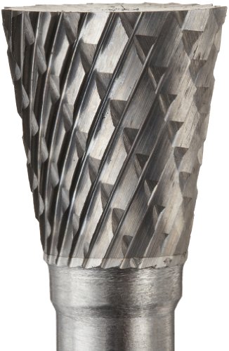 Image of Drill America SN-4 Carbide Burr /Rotary File Inverted Cone Double Cut for Die Grinder 1 /2 inch Dia. x 1 /2 inch Cut Length with 1 /4 inch Shank and 2-1 /4 inch Overall Length, DUL Series