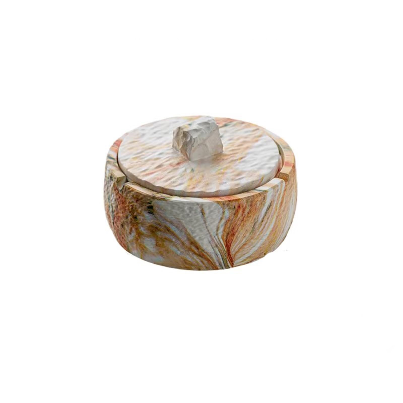 Zhaoj24-05 Cigar Ashtrays Marble Patterned Ceramic Home Living Room Office Covered Ashtray(Orange)