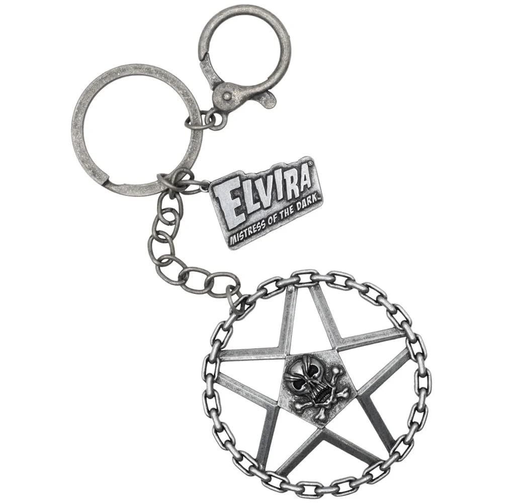 kreepsville 666 Elvira Mistress of the Dark Macabre Mobile Wheel Gothic Keychain, Gunmetal, One size