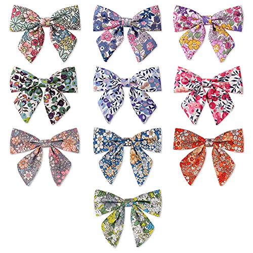 JessLab 10 Stück Haarschleifen Clips, Baby Girl Solid Bow Haarspangen Haarschleife Krokodilklemmen Haarschmuck für Babys Kinder Kleine Mädchen Cover