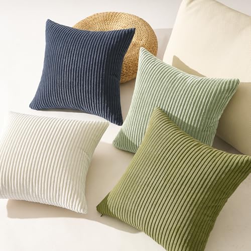 Image of Topfinel Summer Pillow Covers 16x16 Pack of 4 Decorative 16x16 Inch Velvet Boho Pillow Covers Muted Teal for Bed Accent Modern Pillowcase Sofa Livingroom Home Decor