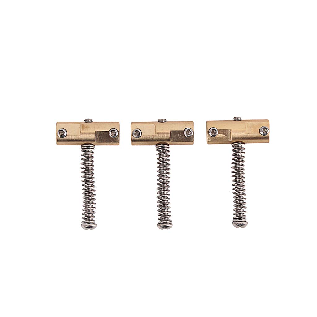 Alnicov Zestaw mosiężnych siodełek kompensujących do mostka gitarowego (3 sztuki) - 10,8 mm siodełko typu barrel do gitary elektrycznej Telecaster w stylu Tele