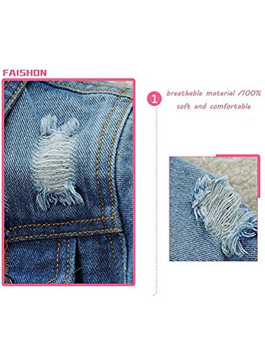 Image of Mallimoda Kids Boys Girls Hooded Denim Jacket | Jean Jacket for Boys Girls, Lightweight Coat with Hood, Zip Up Casual Outerwear, Spring Fall Fashion Clothes, Outdoor Wear