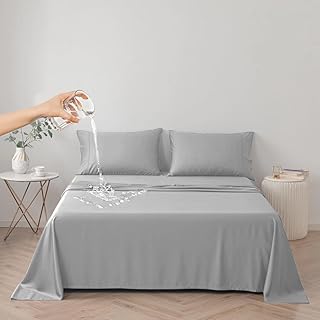 DUJUIKE Drap de lit imperméable résistant aux Poils d'animaux pour Chien et Chat, protège-Matelas pour Enfants, Housse de Protection de lit avec Tissu imperméable et Respirant (Gris, Grand lit, 200 x