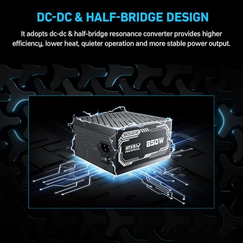 Image of 850W Fully Modular Power Supply, 80+ Gold Certified PSU | ATX 3.1 & PCIe 5.1 Ready | 12V-2x6 Connector | 140mm Low-Noise Fan | 105℃ Japanese Capacitors | Black PSU