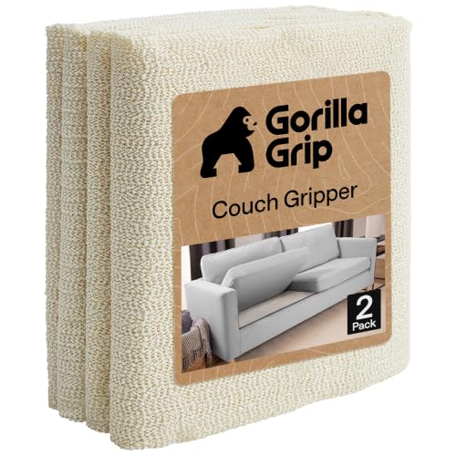Image of GORILLA GRIP Cushion Gripper, 2 Pack, 22x78 Oversized Sofa, Keeps Couch and Topper Pads from Sliding, Slip Resistant Pad Grips Sofas, Couches and Chair Cushions, Easy Trim Pad, Helps Stop Slipping